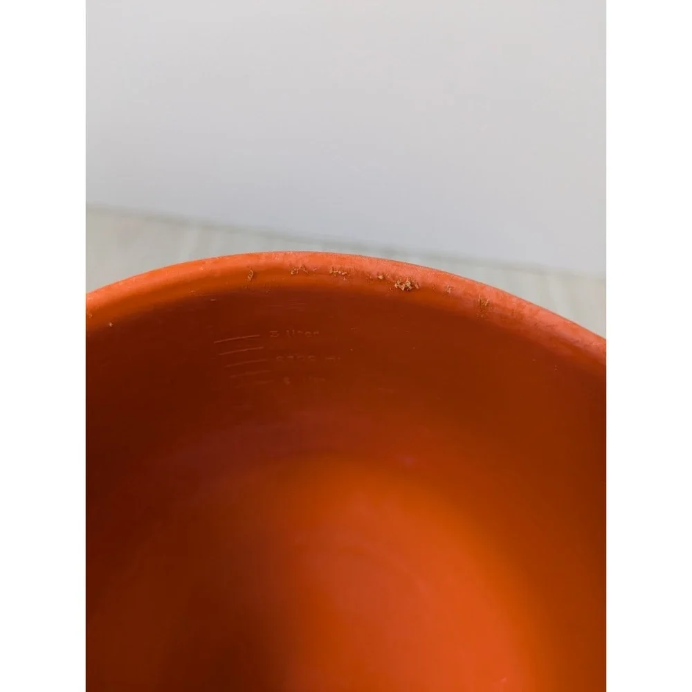 Rubbermaid vintage orange 2663 Mix Grip 12C mixing batter bowl pour pitcher USED